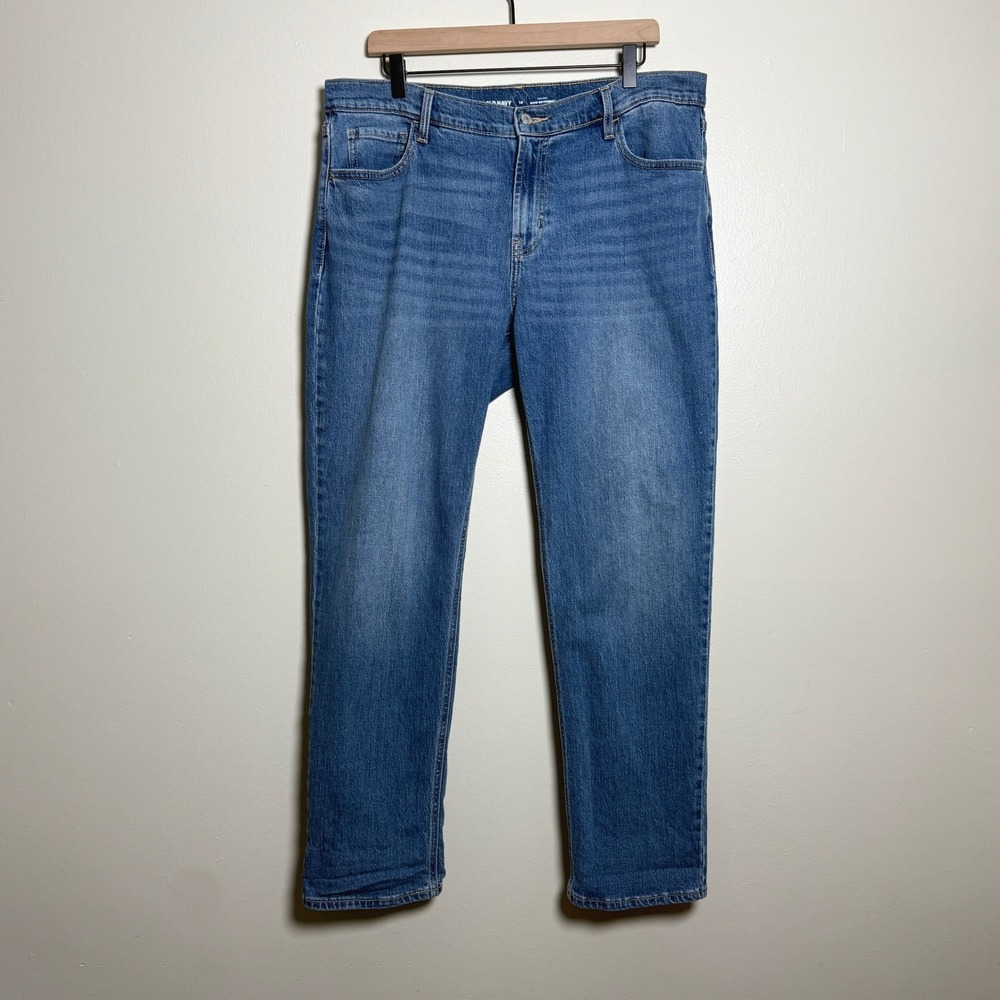 Old Navy Wow Boyfriend Jeans Womens 14 Mid-Rise Medium Wash Straight Leg Stretch